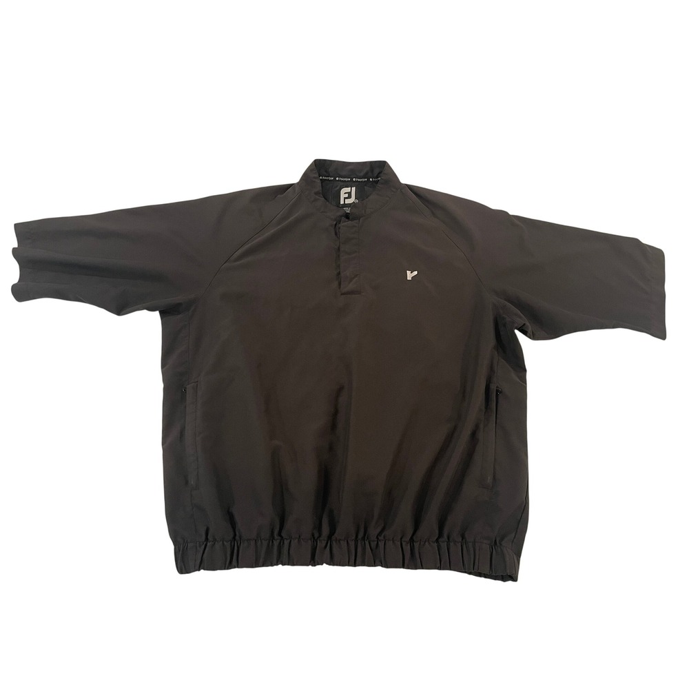 00143 - FootJoy Golf Pullover Windbreaker Dark Gray Mens Medium 1/4 Snap - Picture 3 of 15